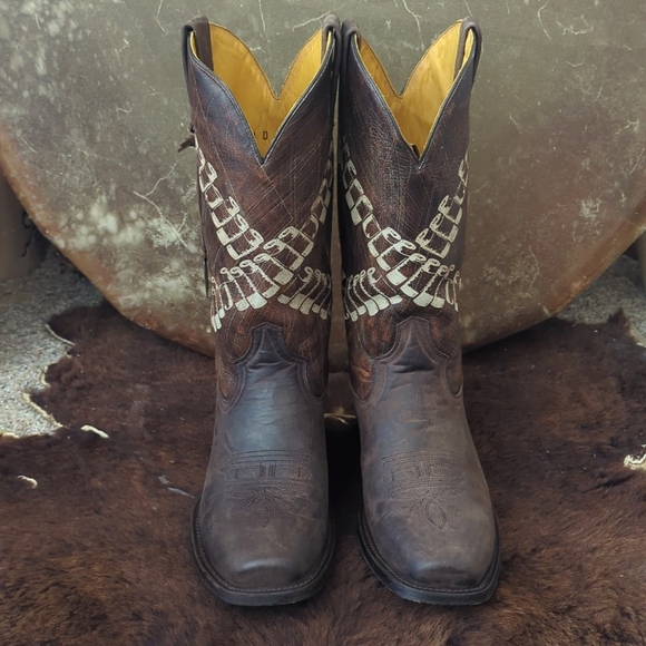 TIN HAUL "Bandolero" Old West Wanted Poster cowboy western square toe boots 11D - Picture 6 of 16